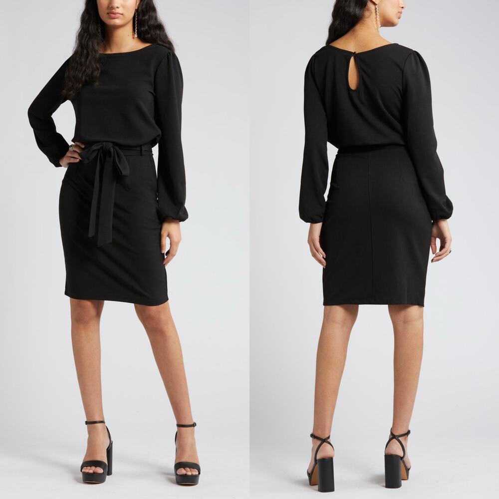 Nikki Lund Women's Black Kate Long Sleeve Knit Dress Size XL X-Large